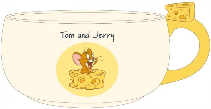【予約2021年5月】トムとジェリー フィギュア付きスープカップ ジェリーとチーズ サンアート