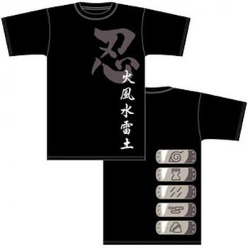 【予約2024年07月】NARUTO-ナルト- 忍び五大国ハチガネ Tシャツ/BLACK-XL コスパ