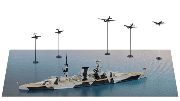 【予約2021年7月】1/700 SPSシリーズ 地中海の戦い (イギリス海軍 戦艦バーラム VS ドイツ空軍) SPS19 ピットロード