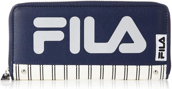 FILA[フィラ] メンズ 長財布 ラウンドファスナー ストライプ FIMS-0161NVSV ネイビー/シルバー