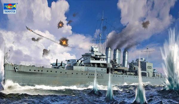【予約2022年1月】1/700 イギリス海軍 重巡洋艦 HMS コーンウォール 06734 トランペッターモデル