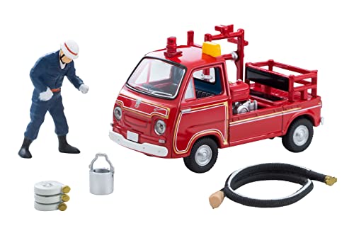 トミカラマヴィンテージ 1/64 LV-68c スバル サンバー ポンプ消防車 完成品 ダイキャスト製ミニカー + ABS・PVC製 人形・小物 セット【送料込み】
