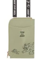 トムとジェリー ロゴテープシリーズ スマホショルダーポーチ カーキ トムとジェリー