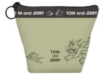 トムとジェリー ロゴテープシリーズ 舟形ポーチ カーキ トムとジェリー