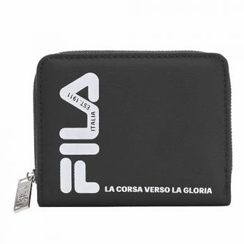 [フィラ] 二つ折り財布 ラウンドファスナー メ FIMS-0356 (ブラック／ホワイト)