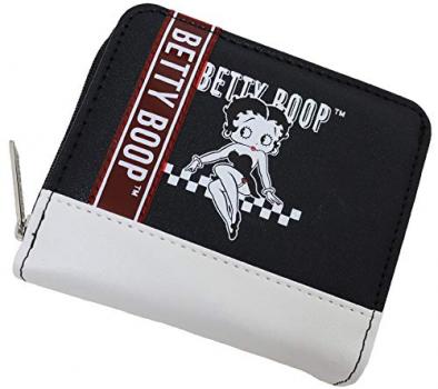 [ベティ ブープ]Betty Boop 財布 二つ折り ブラックチェック ラウンドファスナータイプ ブラック