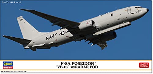 【予約2023年7月】ハセガワ 1/200 アメリカ海軍 P-8A ポセイドン 第10哨戒飛行隊 w/レーダーポッド プラモデル 10856