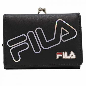 [フィラ] 三つ折財布 がま口 オーロラビッグロゴ  FI-30502 (ブラック)