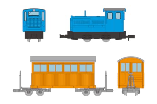 【予約2024年2月】鉄道コレクション 鉄コレ ナローゲージ80 猫山森林鉄道 ディーゼル機関車 青色 ＋ 客車 2両セット D ジオラマ用品