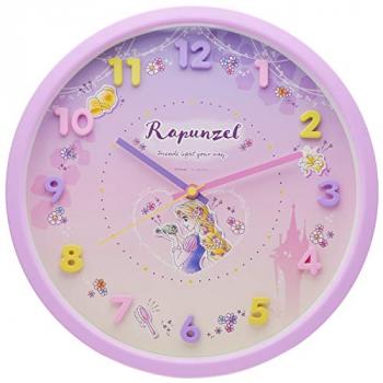 掛け時計 ラプンツェル パープル 連続秒針, 直径約30cm