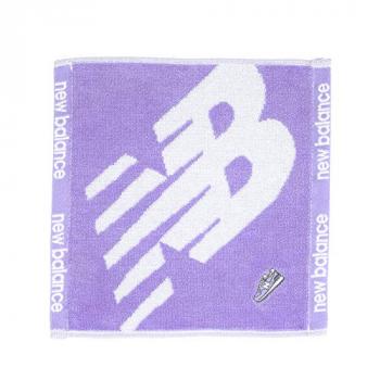 ニューバランス new balance 綿 100％ コットン ハンカチタオル (紫ロゴ白刺繍紫)