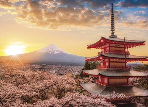 500ピース ジグソーパズル 春暁の富士山と桜(山梨) (38x53cm)【送料込み】