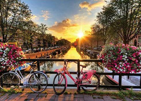 500ピース ジグソーパズル 光射す運河と町並(アムステルダム) (38×53cm) 05-1049【送料込み】