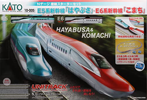 KATO Nゲージ E5系新幹線「はやぶさ」・E6系新幹線「こまち」 複線スターターセット 10-005 鉄道模型入門セット 緑