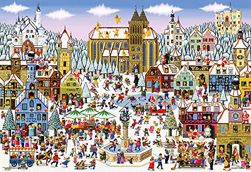 【日本製】 ビバリー 1000マイクロピースジグソーパズル クリスマスのロマンティック街道（26×38?） M81-628【送料込み】