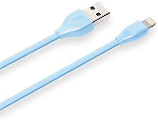 iCharger Apple MFi認証 Lightningコネクタ用 USBフラットケーブル0.5m ブルー PG-MFILGFC05BL PG-MFILGFC05BL