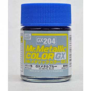【溶剤系アクリル樹脂塗料】Mr.メタリックカラー GX204 GXメタルブルー
