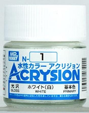 【水性アクリル樹脂塗料】新水性カラーアクリジョン ホワイト（白） N1