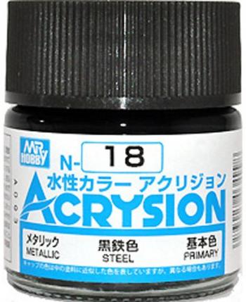 【水性アクリル樹脂塗料】新水性カラーアクリジョン 黒鉄色 N18