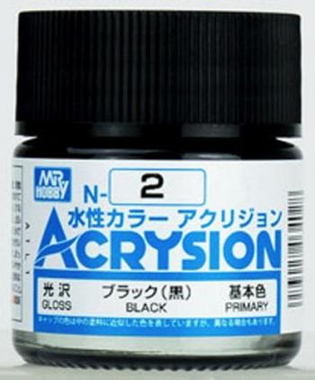 【水性アクリル樹脂塗料】新水性カラー アクリジョン ブラック（黒） 光沢 N2