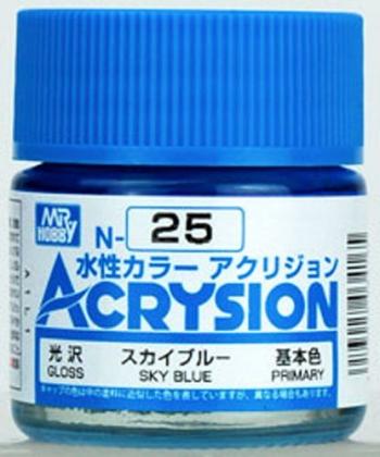【水性アクリル樹脂塗料】新水性カラー アクリジョン スカイブルー 光沢 N25