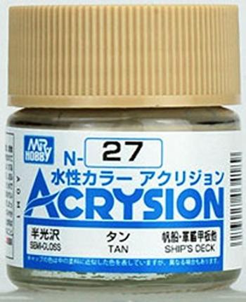 【水性アクリル樹脂塗料】新水性カラー アクリジョン タン N27