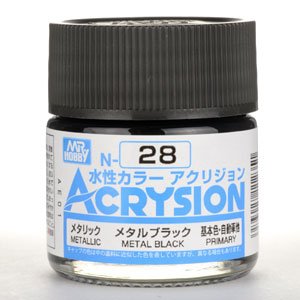 【水性アクリル樹脂塗料】新水性カラー アクリジョン メタルブラック N28