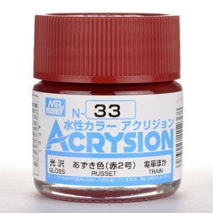 【水性アクリル樹脂塗料】新水性カラー アクリジョン あずき色(赤2号) N33