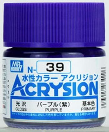 【水性アクリル樹脂塗料】新水性カラー アクリジョン パープル（紫） 光沢 N39