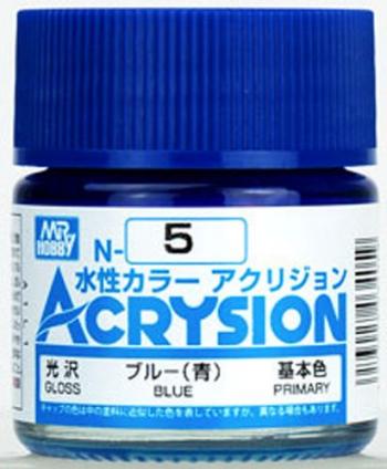【水性アクリル樹脂塗料】新水性カラー アクリジョン ブルー（青） 光沢 N5