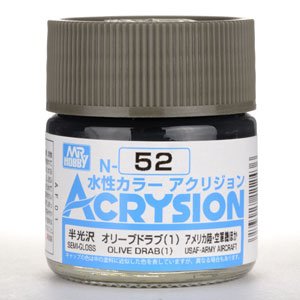 【水性アクリル樹脂塗料】新水性カラー アクリジョン オリーブドラブ(1) N52